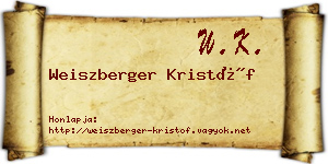 Weiszberger Kristóf névjegykártya